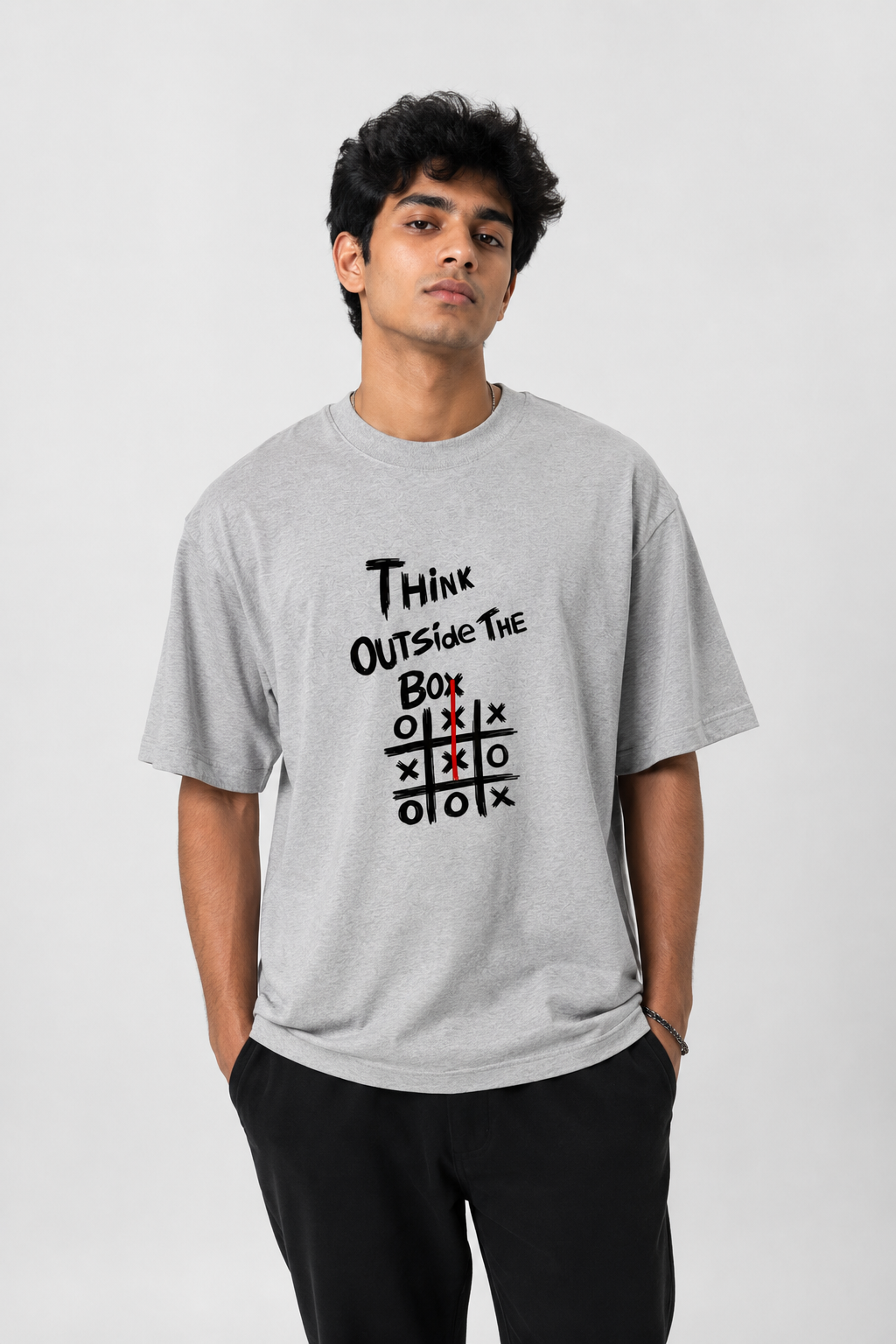 Think Outside the box Oversized tee