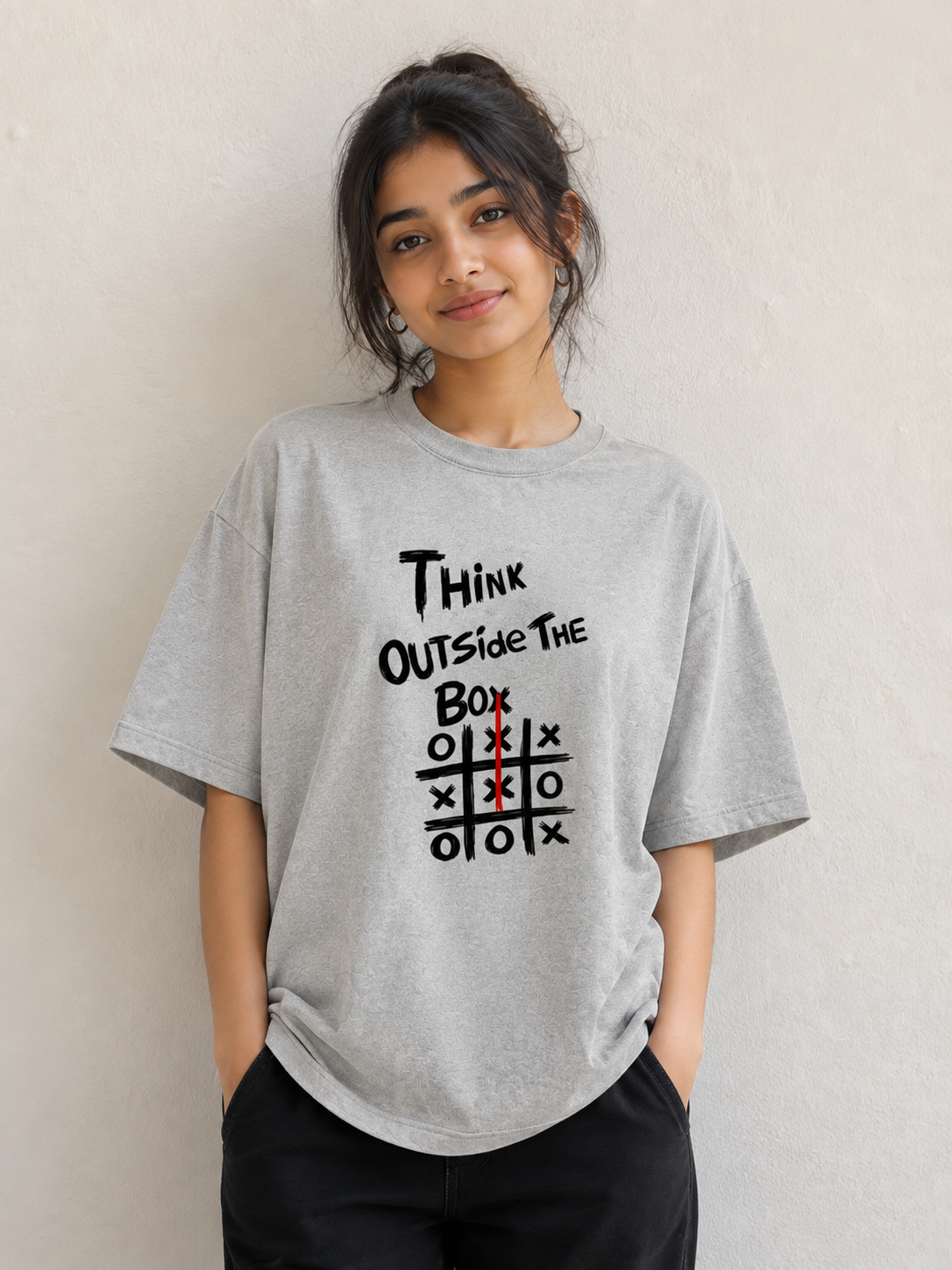 Think Outside the box Oversized tee