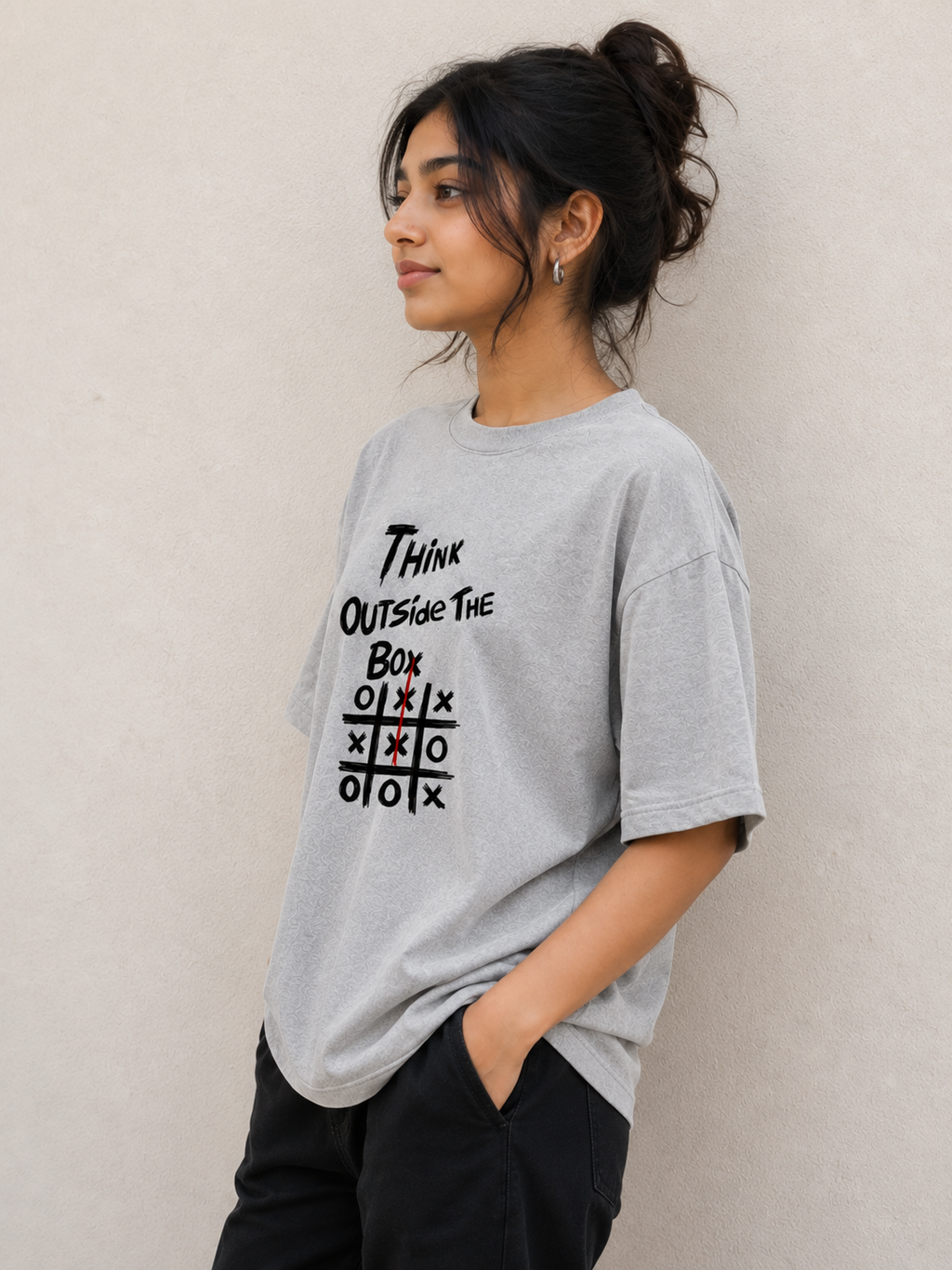 Think Outside the box Oversized tee
