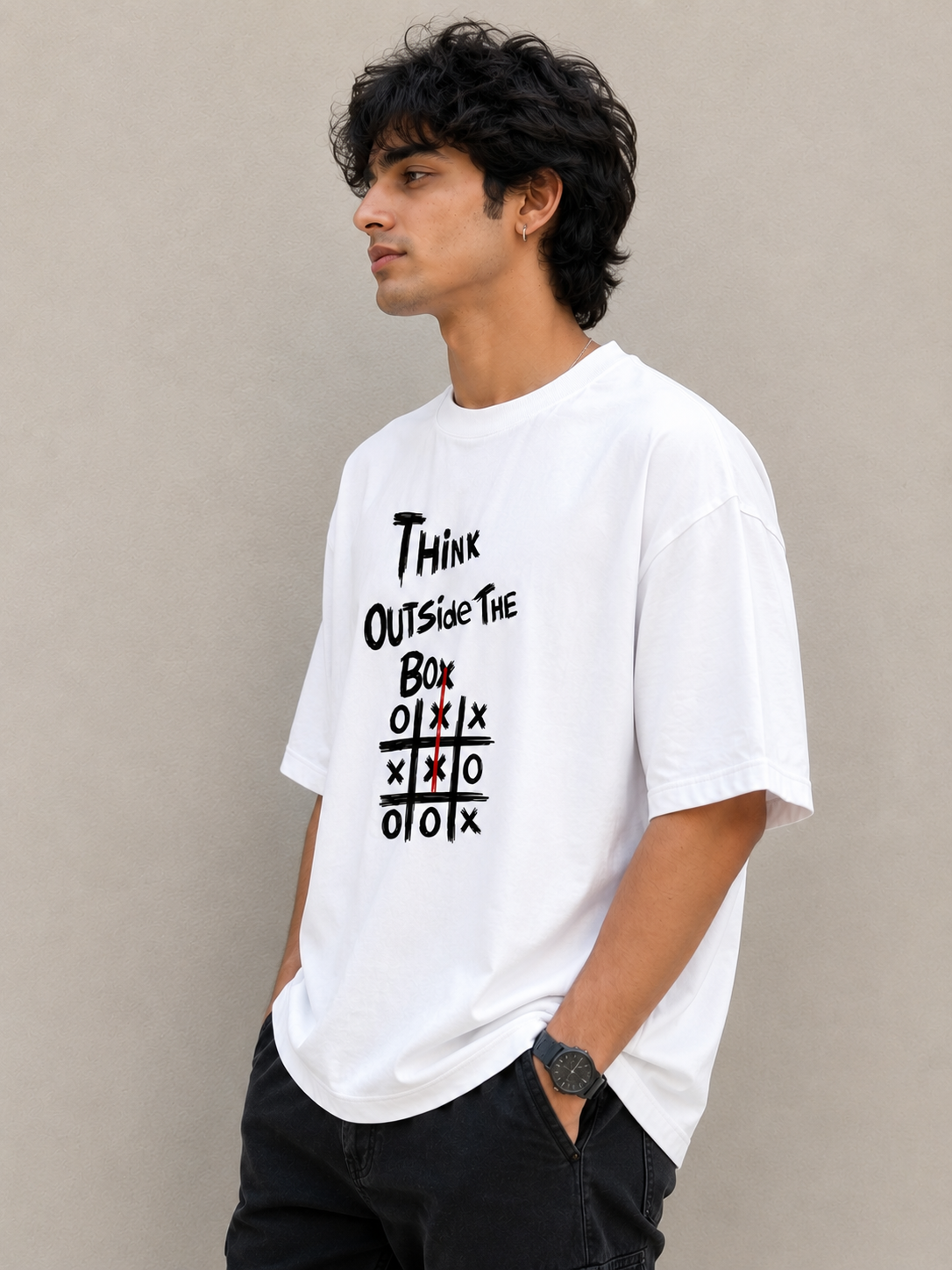 Think Outside the box Oversized tee