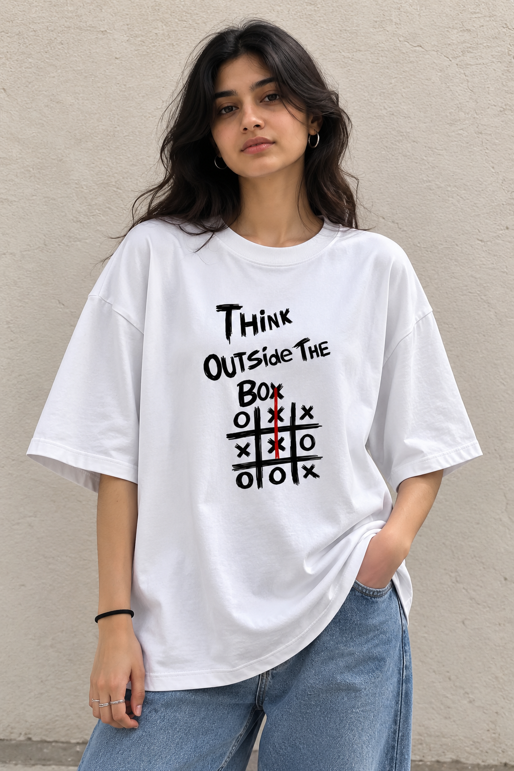 Think Outside the box Oversized tee
