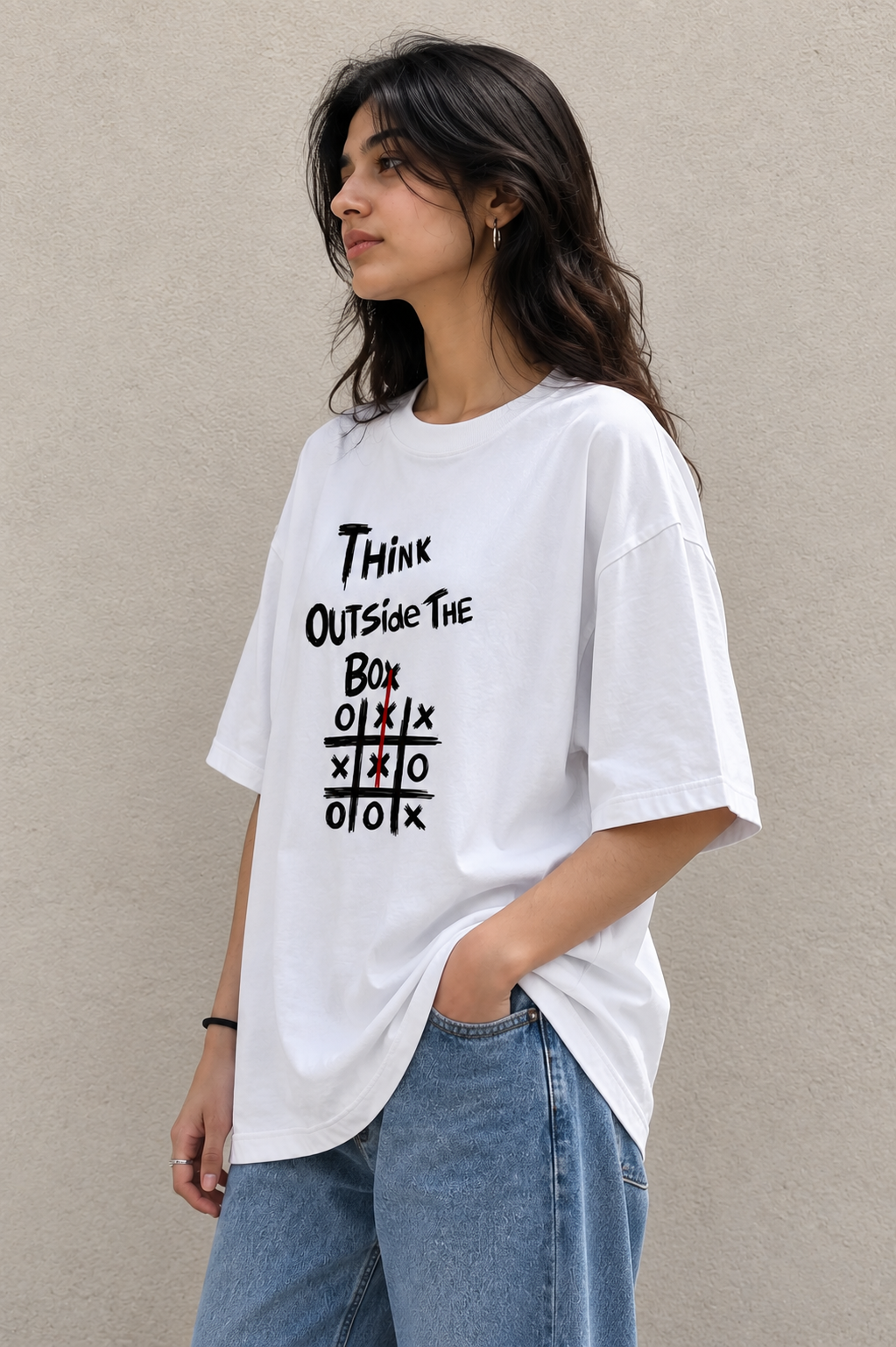 Think Outside the box Oversized tee